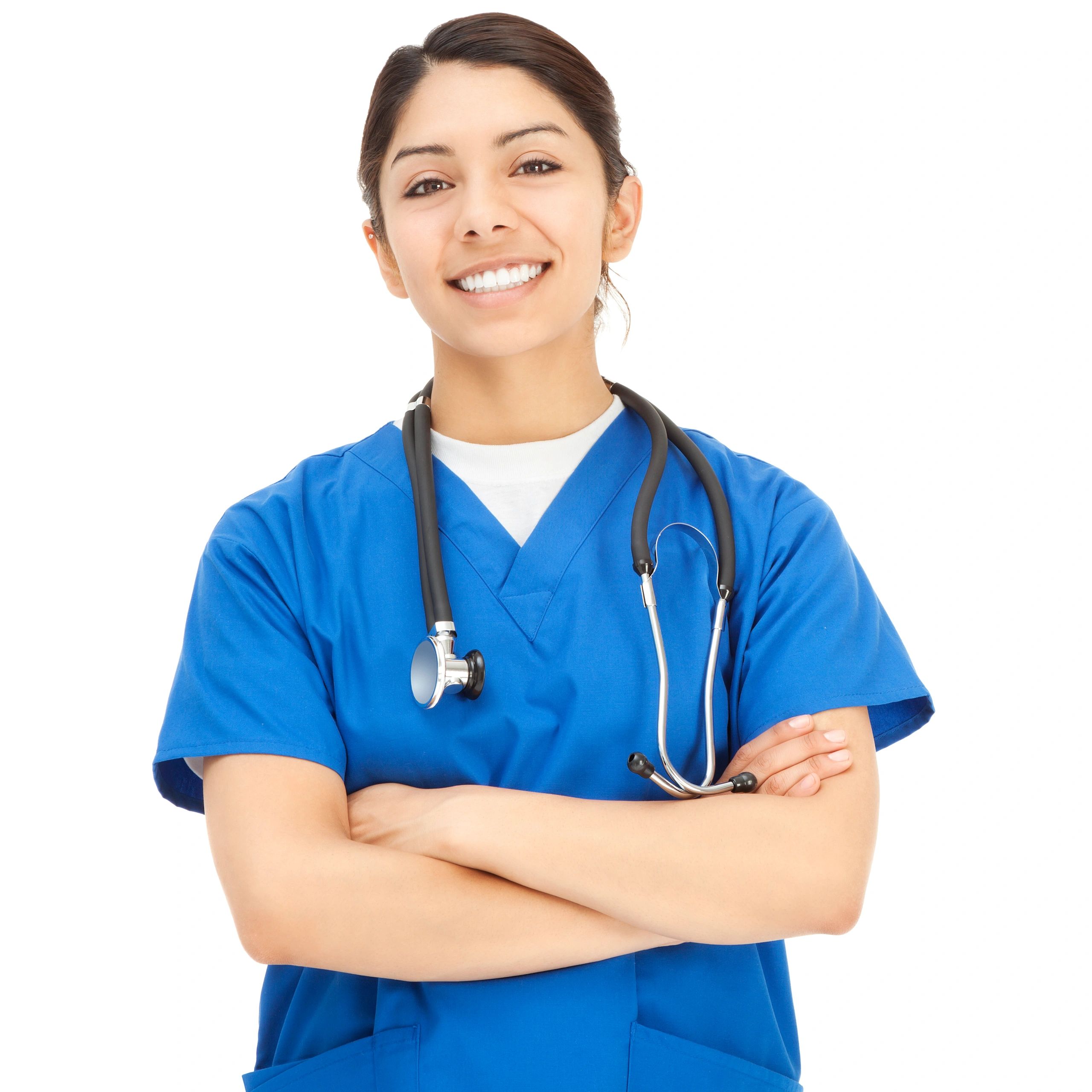 Portrait of a healthcare professional in scrubs