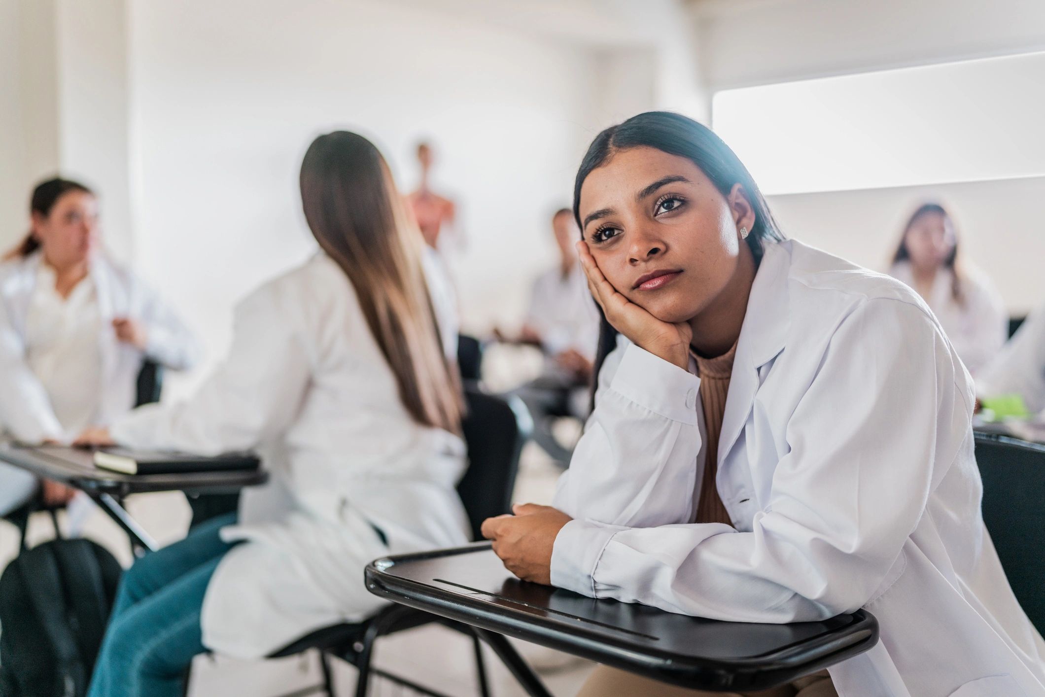Medical student in a classroom setting